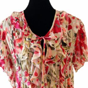 Allison Taylor Floral Ruffle Blouse – Size Large